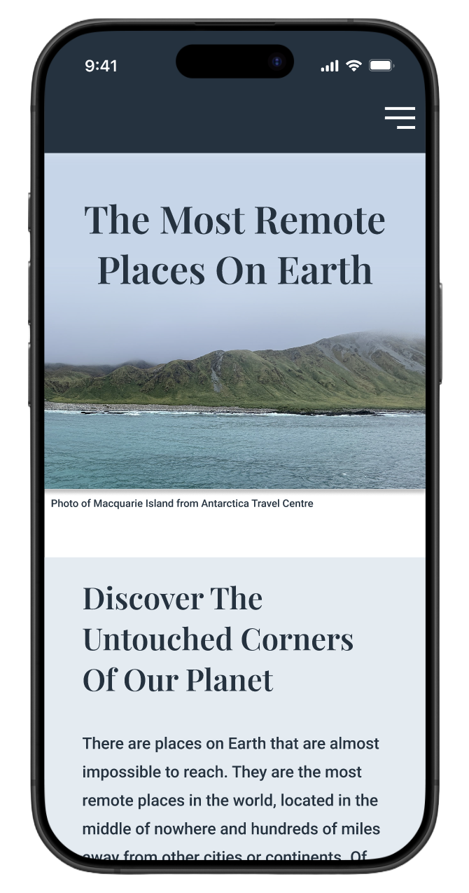 Remote Places Site Mobile